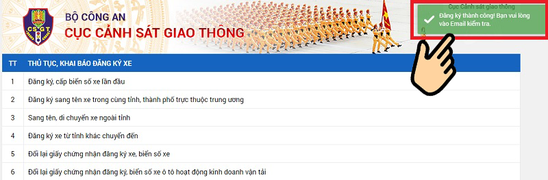 Thông báo xác nhận đã gửi thành công Thông báo xác nhận đã gửi thành công