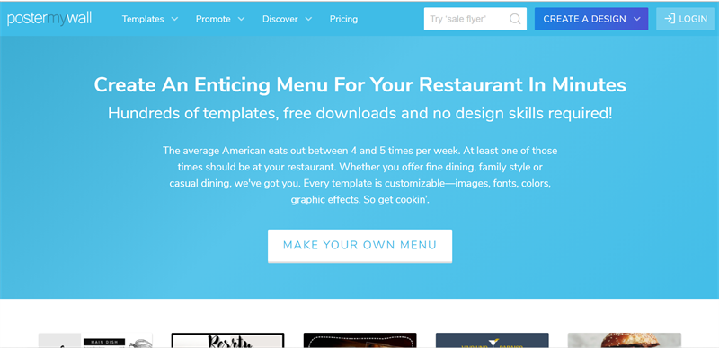 PosterMyWall - Phần mềm thiết kế menu online PosterMyWall - Phần mềm thiết kế menu online