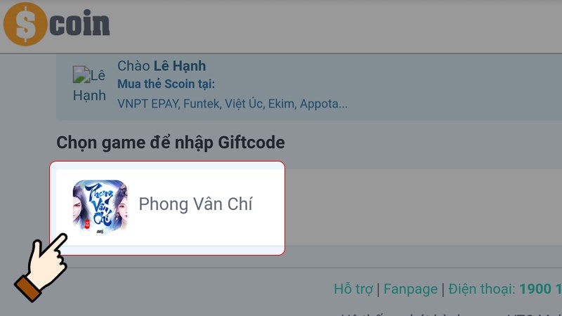 Nhấn chọn chọn game Phong Vân Chí Nhấn chọn chọn game Phong Vân Chí
