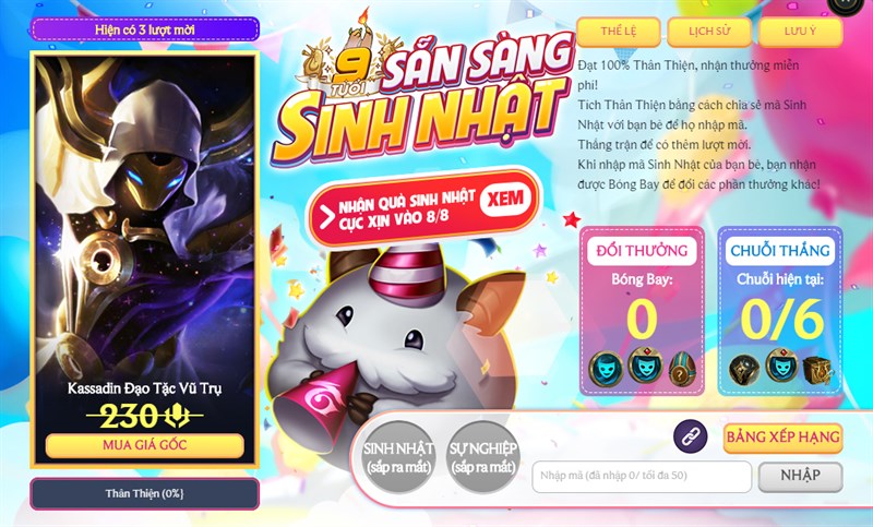 Phần thưởng khi người khác nhập mã Phần thưởng khi người khác nhập mã