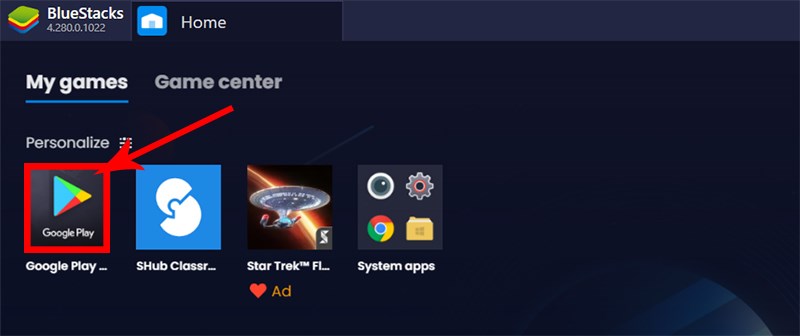 Chọn Google Play trong giả lập BlueStacks Chọn Google Play trong giả lập BlueStacks