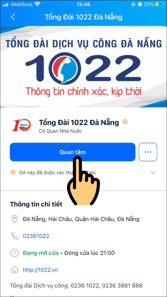 Nhấn nút Quan tâm Nhấn nút Quan tâm