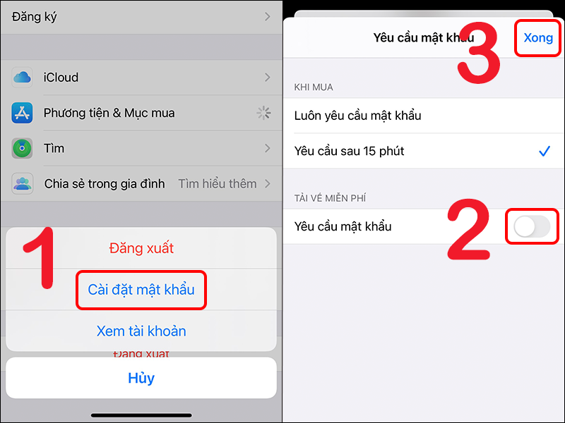 Tắt yêu cầu nhập mật khẩu