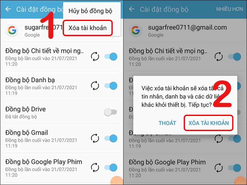 Xóa tài khoản Google trên Samsung Galaxy J7