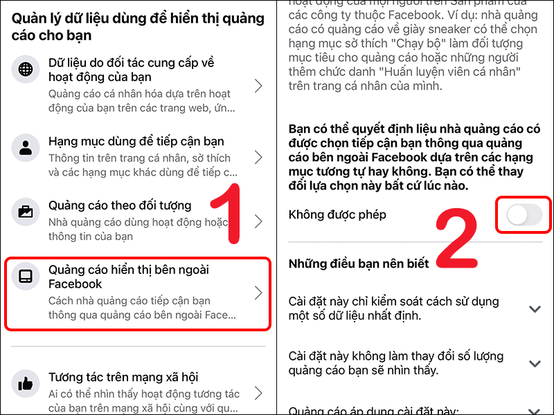 Tắt quảng cáo bên ngoài Facebook