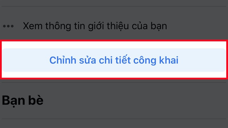 Chọn Chỉnh sửa chi tiết công khai Chọn Chỉnh sửa chi tiết công khai