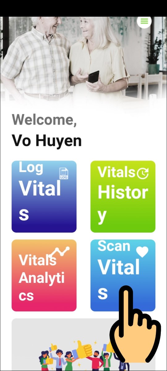 Chọn mục Scan Vitals Chọn mục Scan Vitals