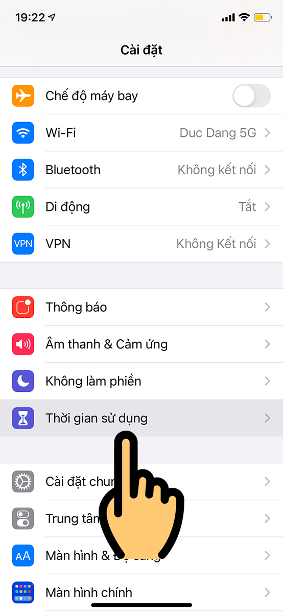 Chọn Thời gian sử dụng Chọn Thời gian sử dụng