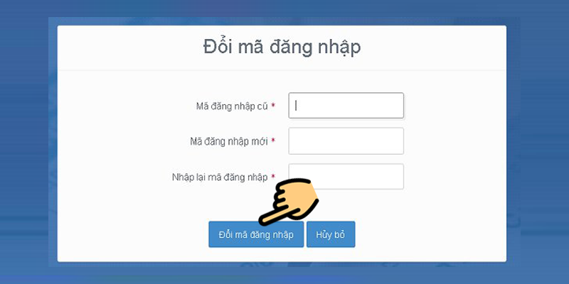 Đổi mã đăng nhập Đổi mã đăng nhập