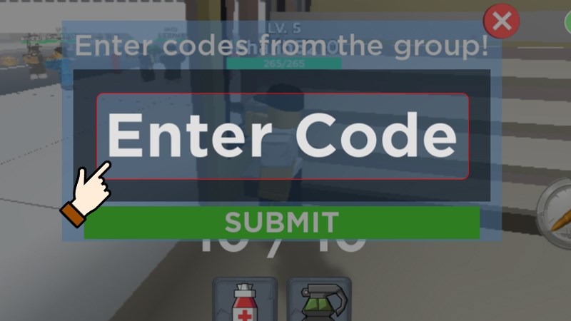 Nhập mã code vào ô trống Enter Code Nhập mã code vào ô trống Enter Code