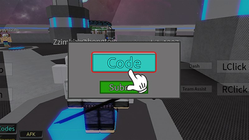 Nhập code vào ô CODE Nhập code vào ô CODE