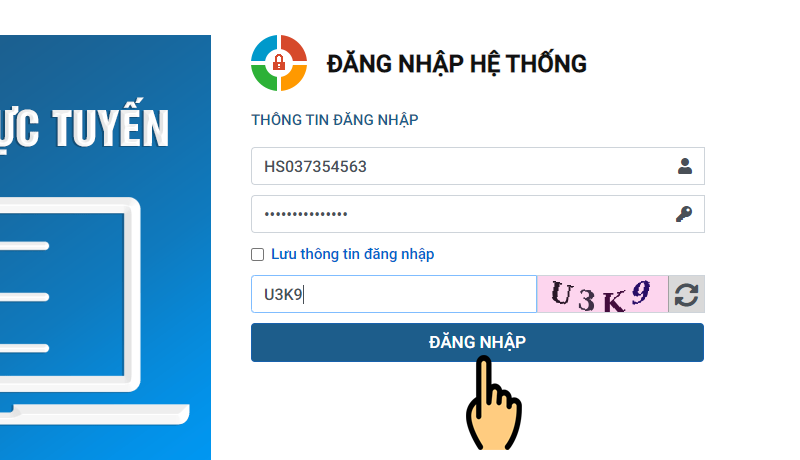 Đăng nhập với mã học sinh, mật khẩu Đăng nhập với mã học sinh, mật khẩu