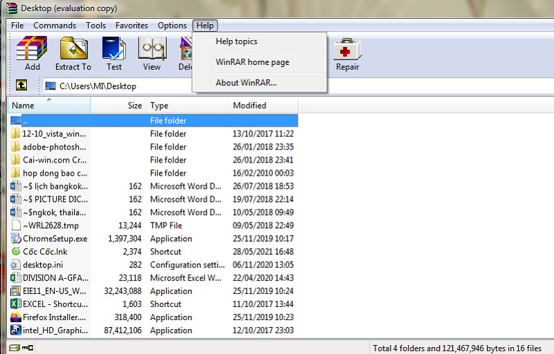 Click chuột vào mục Help và chọn About WinRAR Click chuột vào mục Help và chọn About WinRAR