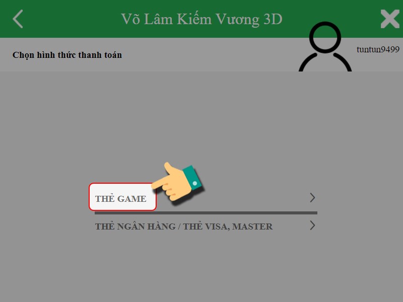 Thanh toán bằng thẻ game Thanh toán bằng thẻ game