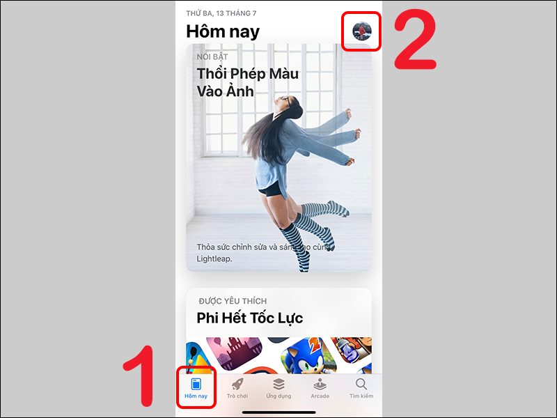 Vào tài khoản App Store