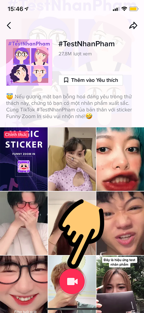 Nhấn nút đỏ hình máy quay Nhấn nút đỏ hình máy quay