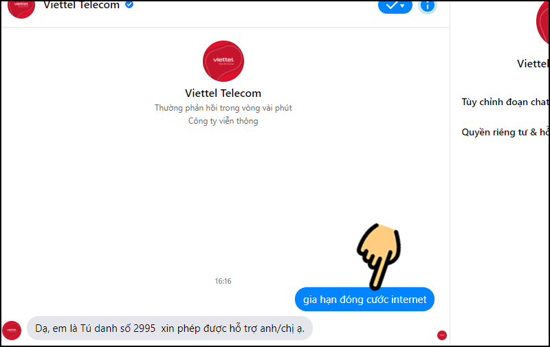 Yêu cầu gia hạn cước internet Yêu cầu gia hạn cước internet