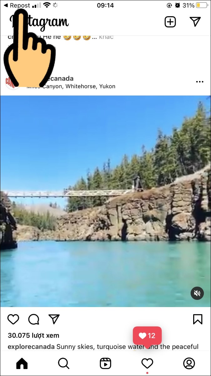 Nhấn nút Repost Nhấn nút Repost