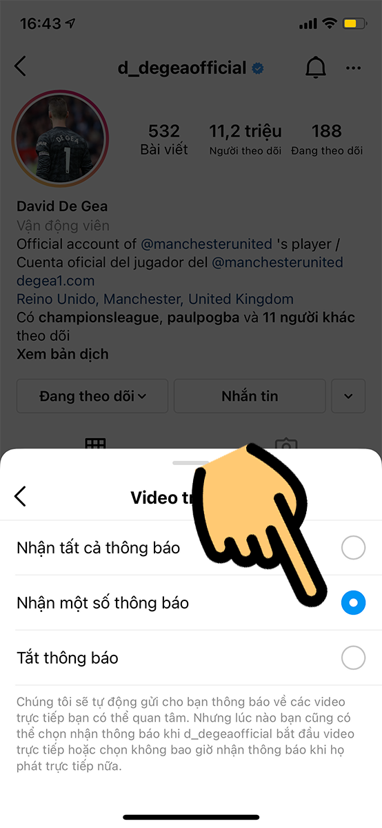 Chọn Nhận một số thông báo Chọn Nhận một số thông báo