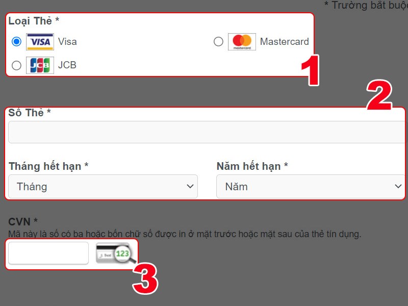 Điền thông tin Điền thông tin