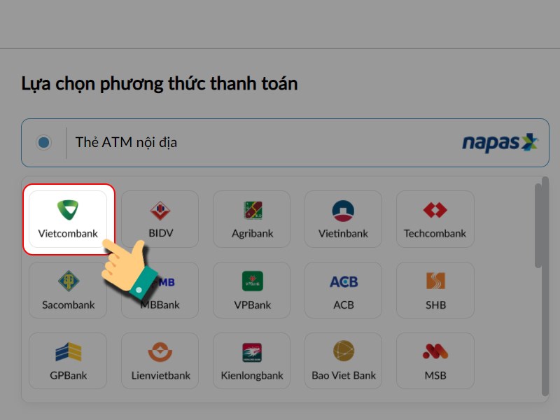 Chọn ngân hàng Chọn ngân hàng