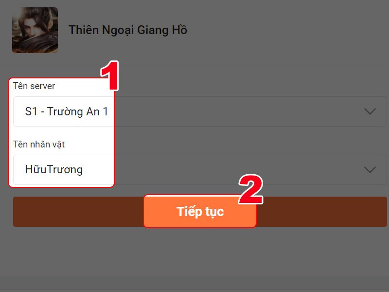 Chọn nhân vật Chọn nhân vật