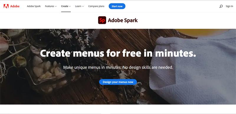 Thiết kế menu online miễn phí với Adobe Spark Thiết kế menu online miễn phí với Adobe Spark
