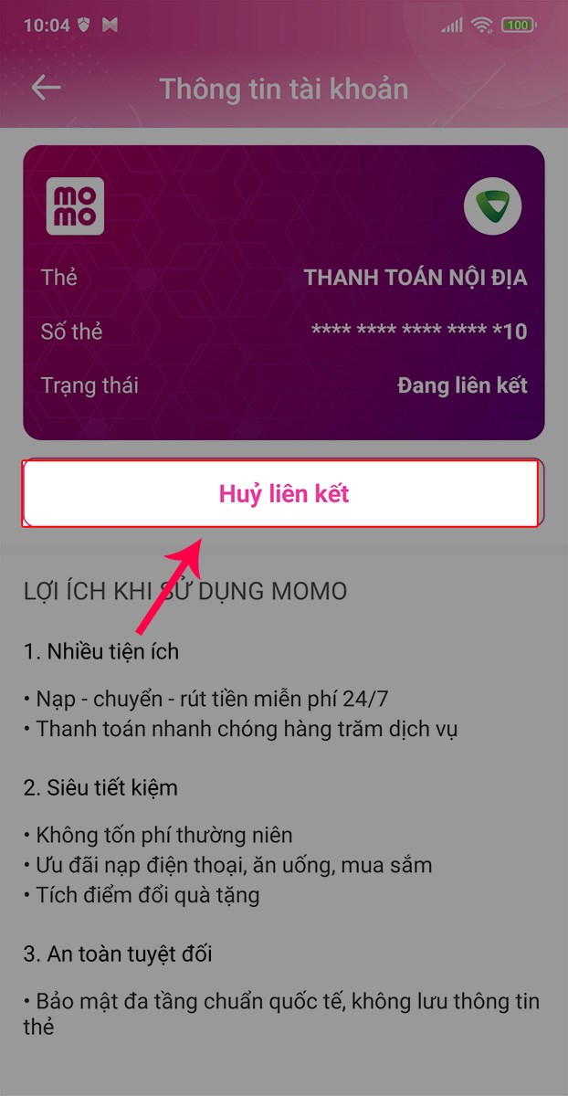 Chọn vào Hủy liên kết. Chọn vào Hủy liên kết.