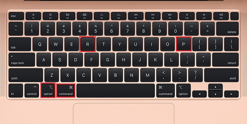 Tổ hợp phím để reset NVRAM/PRAM