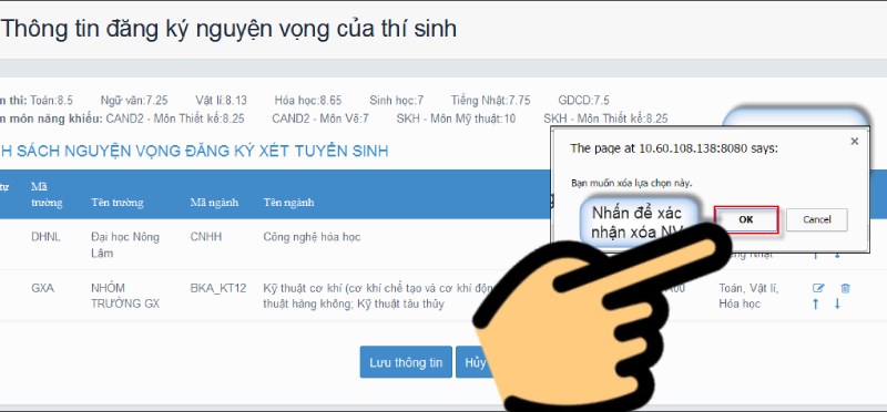 Nhấn nút OK Nhấn nút OK