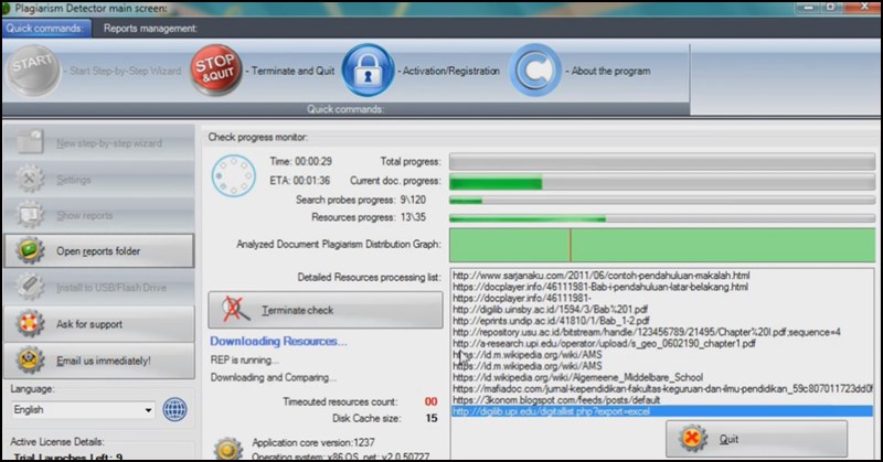 Giao diện làm việc với phần mềm Plagiarism Detector Giao diện làm việc với phần mềm Plagiarism Detector