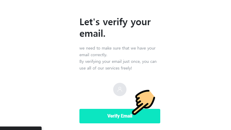 Chọn Verify Email để xác minh tài khoản Chọn Verify Email để xác minh tài khoản