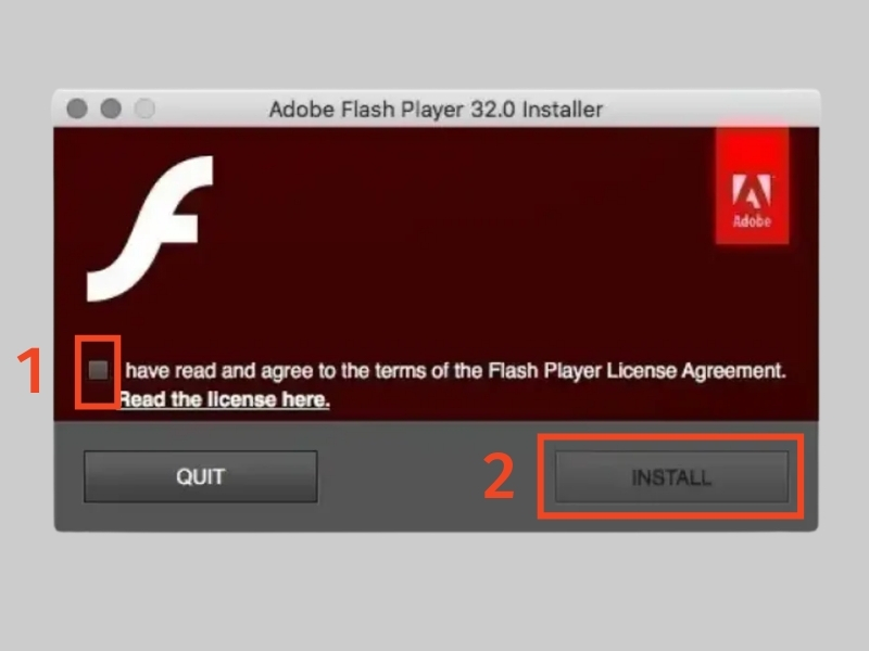 Tải phần mềm Adobe Flash Player về máy.