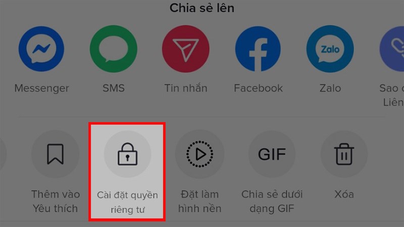 Chọn Cài đặt quyền riêng tư Chọn Cài đặt quyền riêng tư