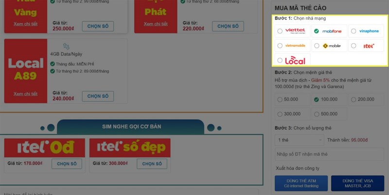 CÁC BƯỚC MUA THẺ CÀO CÁC BƯỚC MUA THẺ CÀO