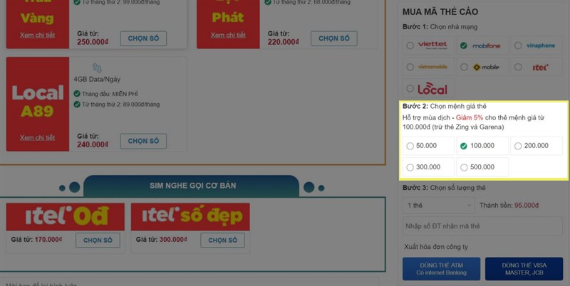 CÁC BƯỚC MUA THẺ CÀO CÁC BƯỚC MUA THẺ CÀO