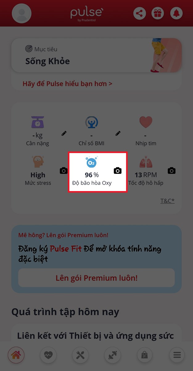 chọn biểu tượng hình chiếc camera ở phần Độ bão hòa Oxy chọn biểu tượng hình chiếc camera ở phần Độ bão hòa Oxy