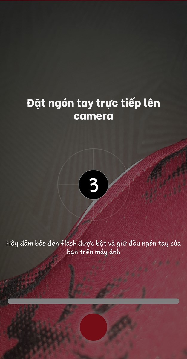 đặt ngón tay trực tiếp lên camera đặt ngón tay trực tiếp lên camera
