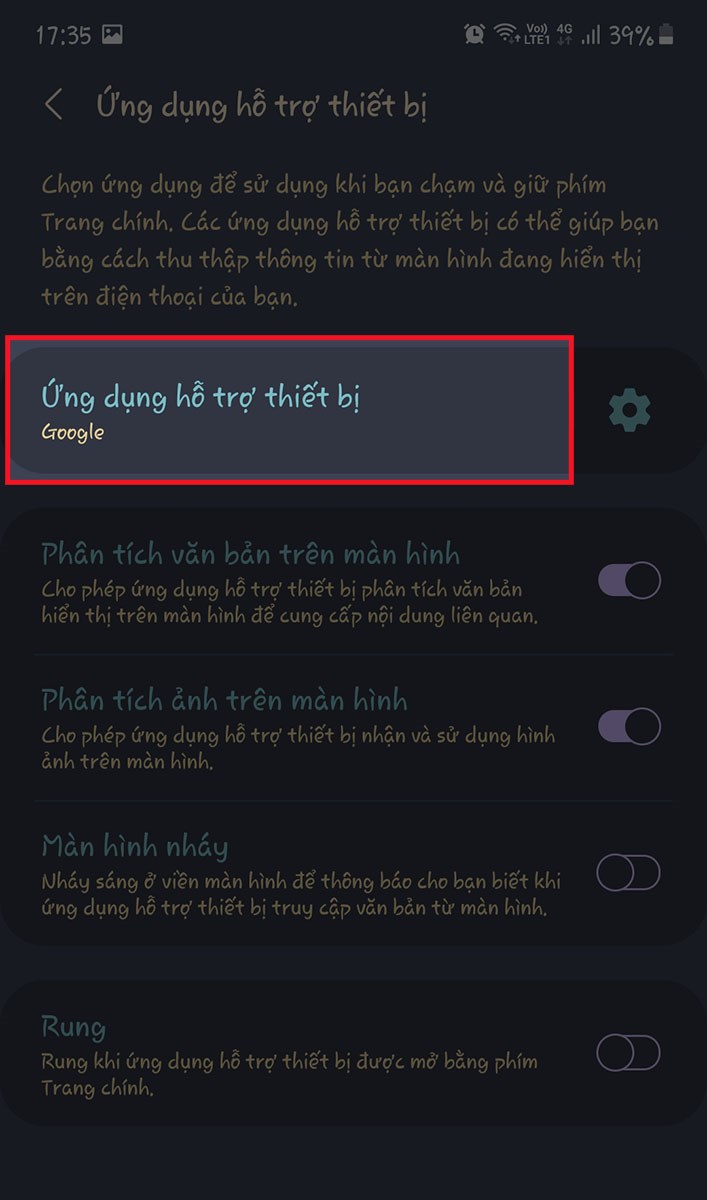 chọn Ứng dụng hỗ trợ thiết bị chọn Ứng dụng hỗ trợ thiết bị