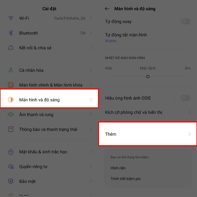 Bật màn hình 90Hz Bật màn hình 90Hz