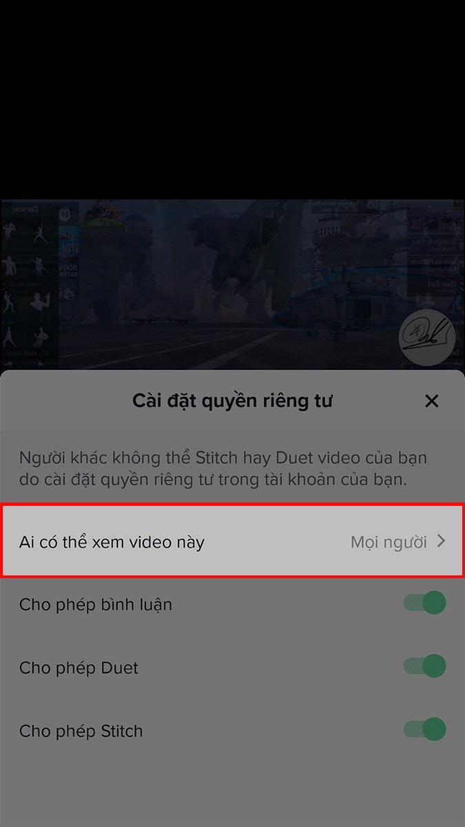 Chọn Ai có thể xem video này Chọn Ai có thể xem video này