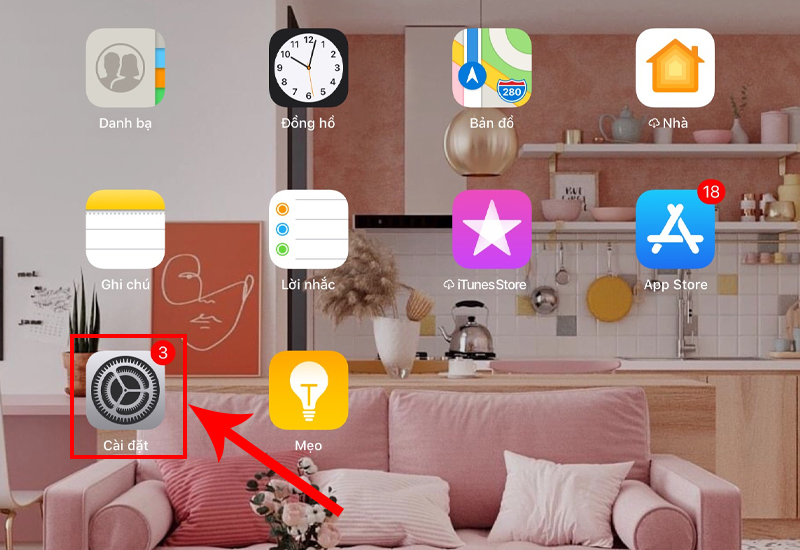 Truy cập vào Cài đặt trên iPad của bạn