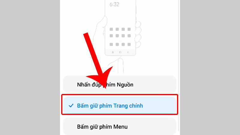 Lựa chọn phím tắt để bật đèn pin nhanh
