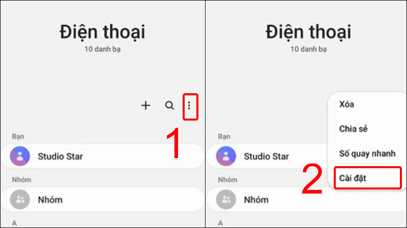 Mở Cài đặt trên Điện thoại