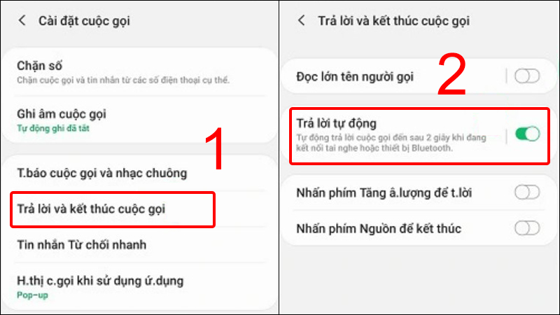 Kích hoạt tùy chọn Trả lời tự động