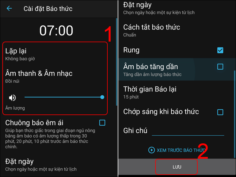 Cài đặt thêm một số tùy chọn