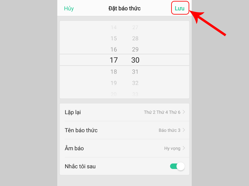 Chọn Lưu để hoàn tất