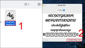 Mở tệp font chữ mới, chọn Cài đặt Phông chữ