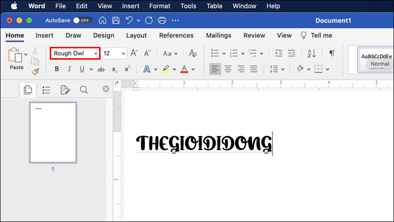 Nhập tên font chữ mới rồi bắt đầu sử dụng