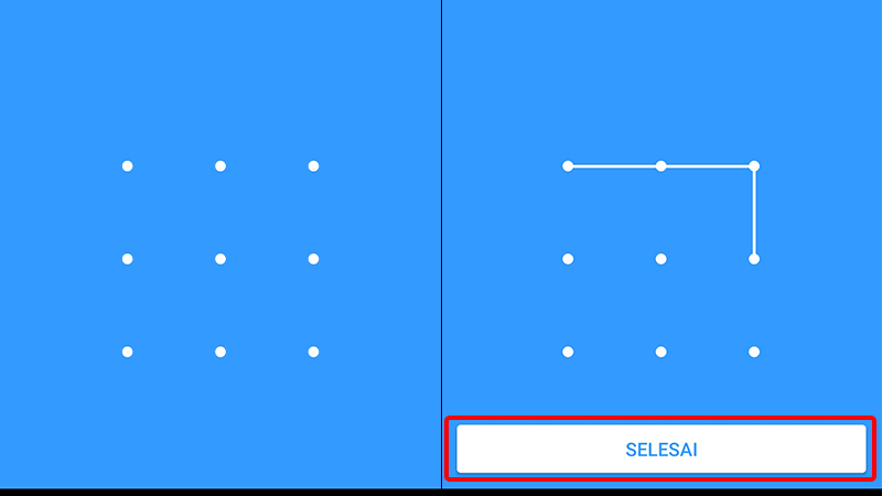 Thiết lập hình vẽ mở khóa và nhấn SELESAI